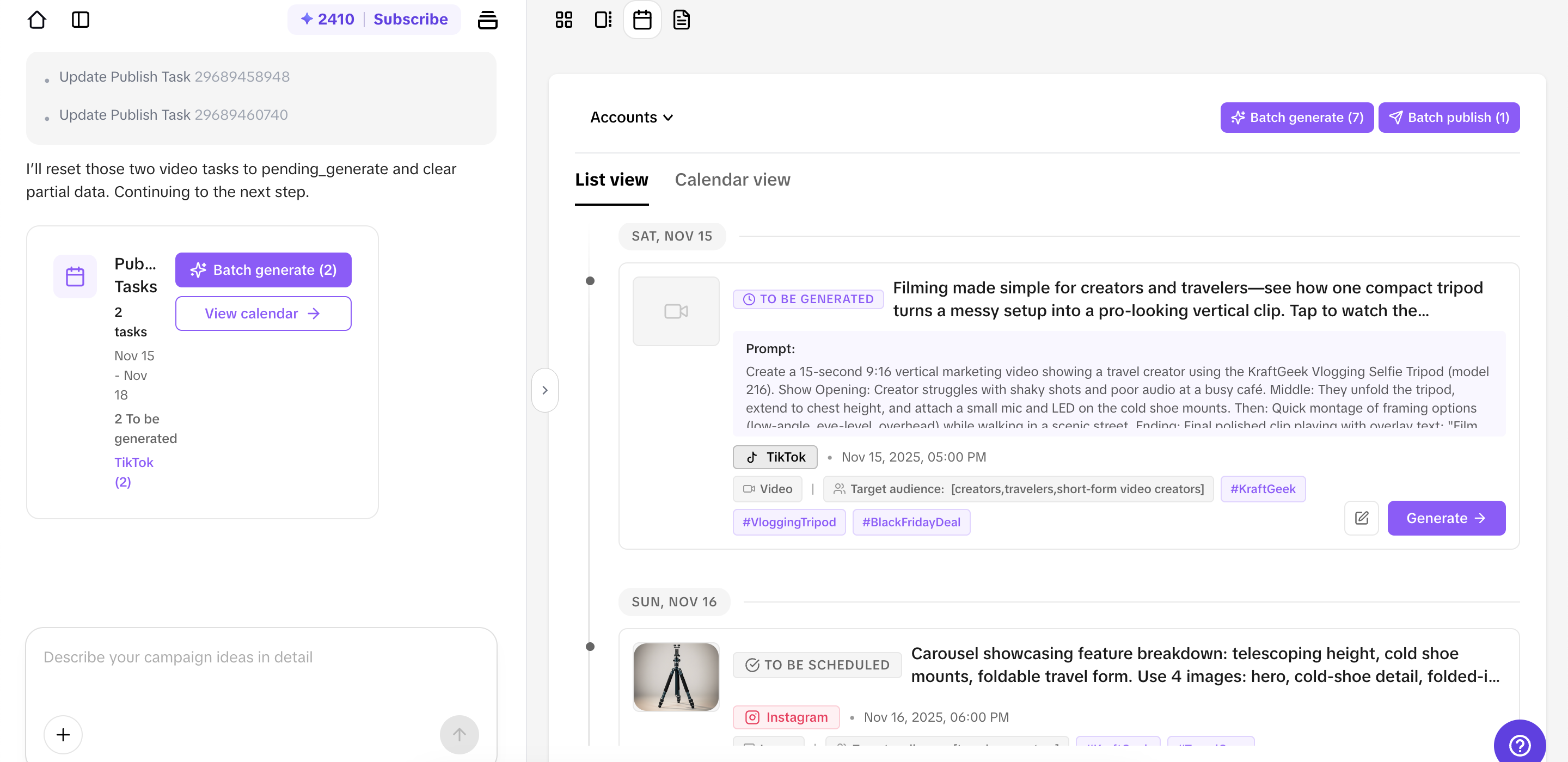 Auto-post and analytics