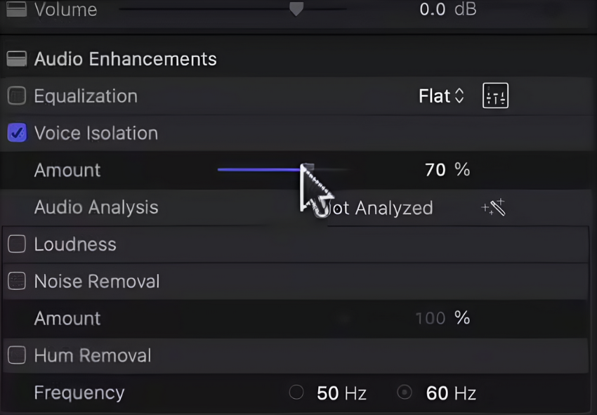 Utilisez les améliorations audio pour supprimer le bruit audio