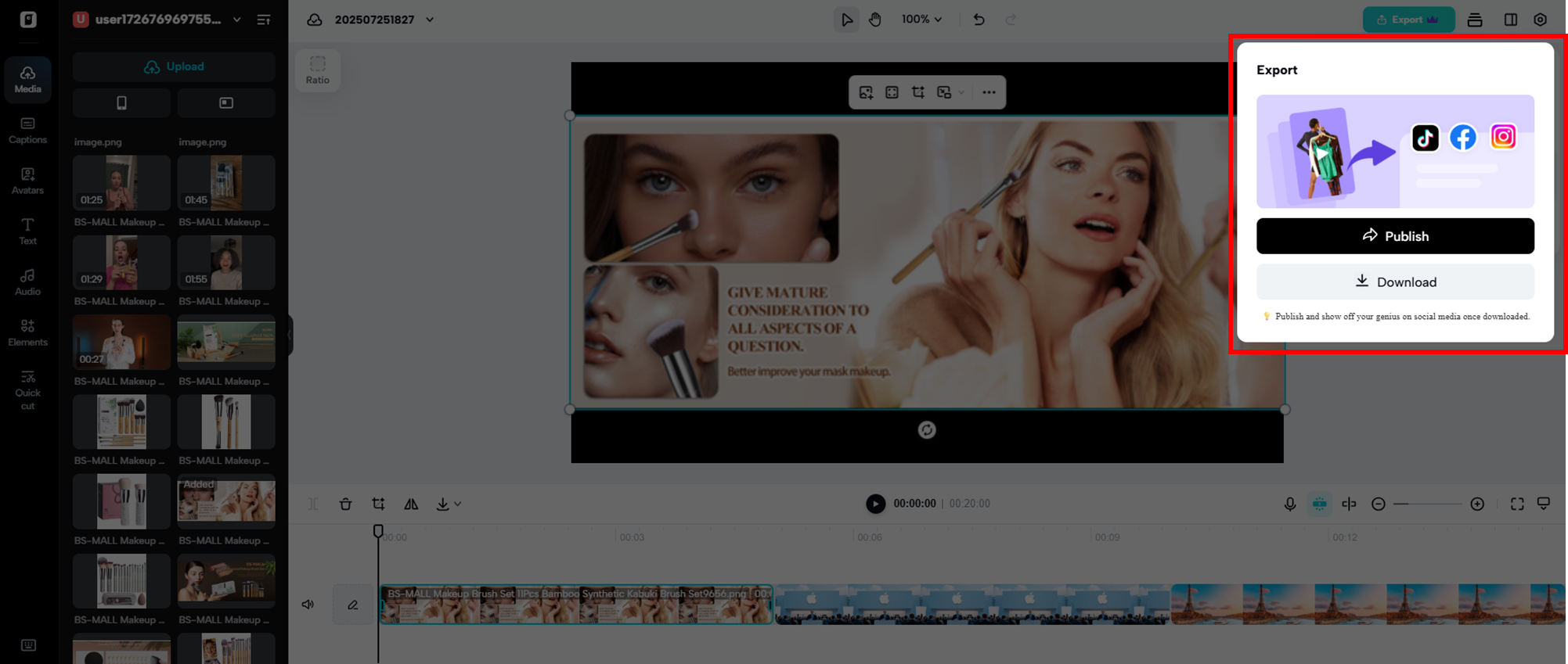 Export your video