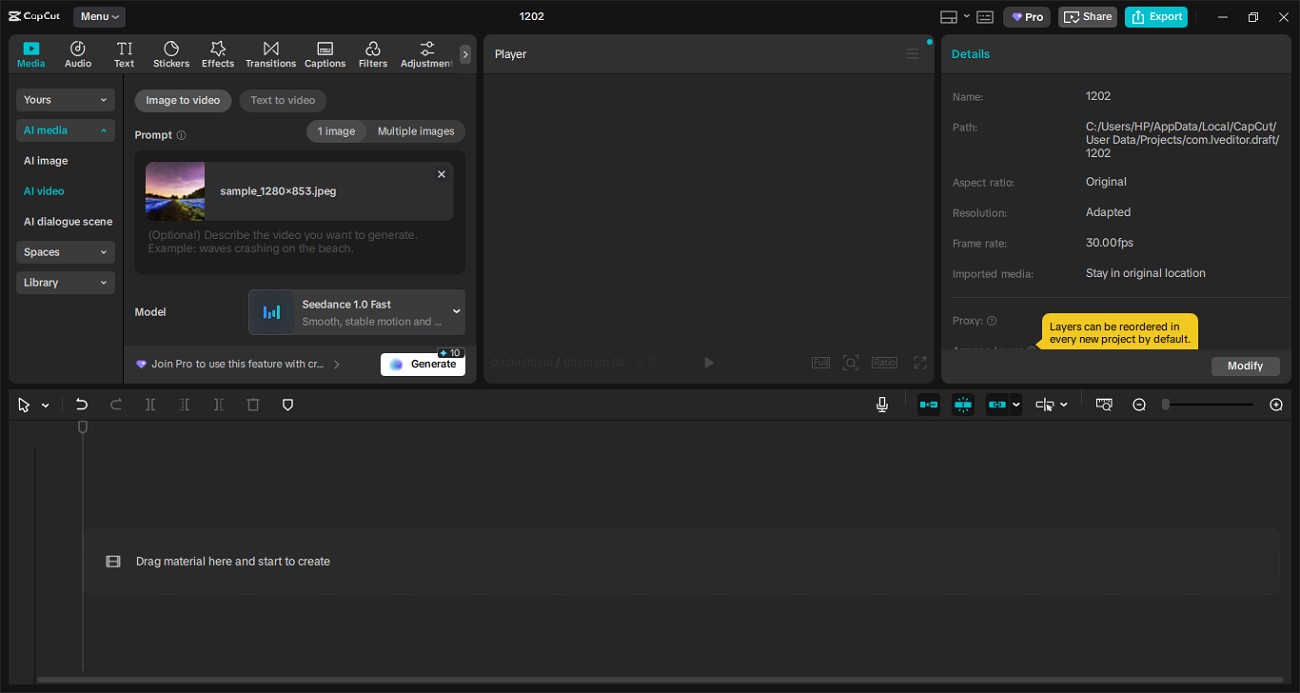 capcutin ai-videogeneraattori