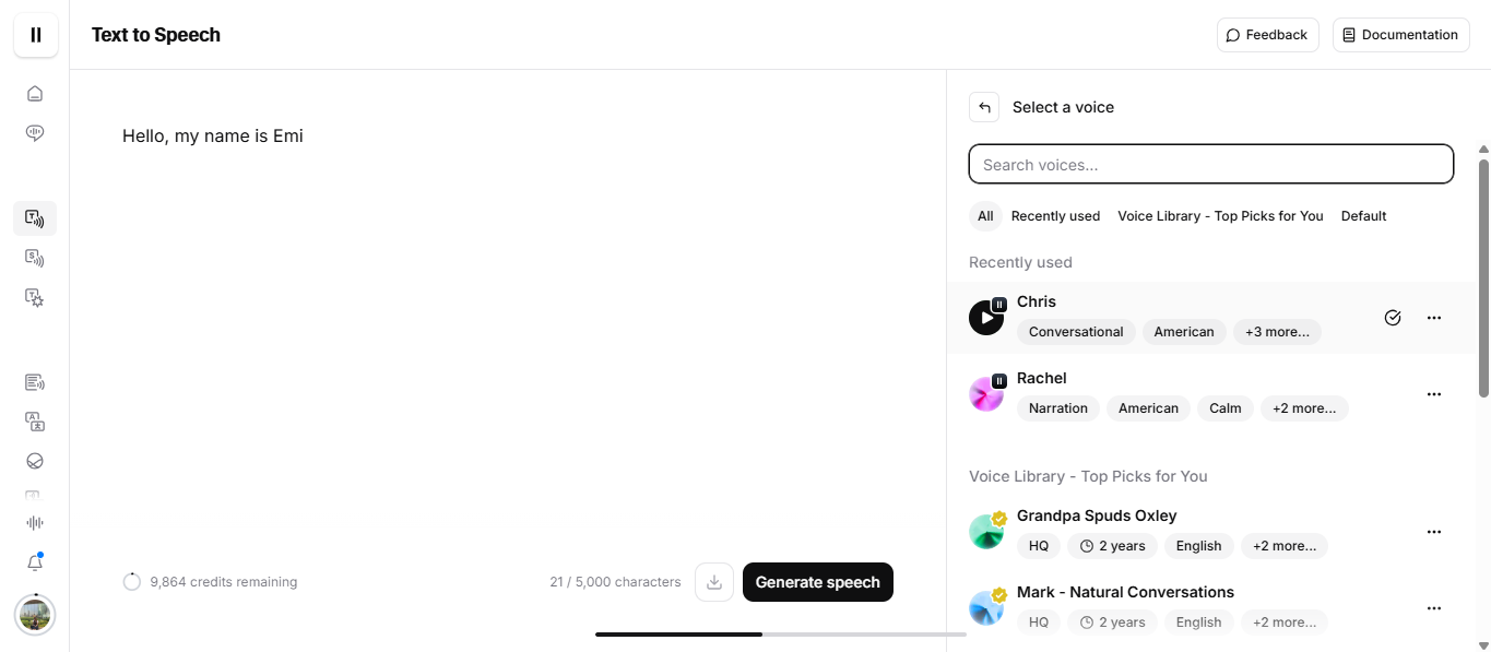 Select a voice
