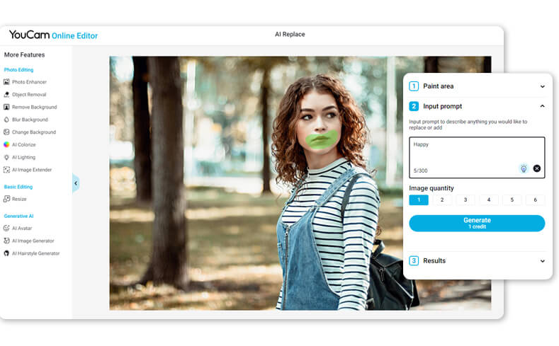 YouCam ifade değiştirici
