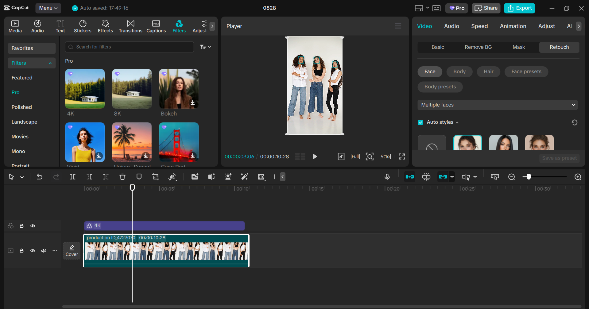 Interface of the CapCut desktop video editor - the best tool for making good profile pics for Instagram