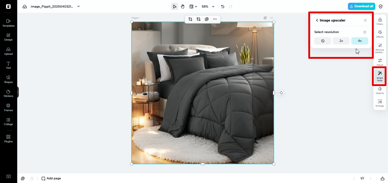 Pippit image upscaler