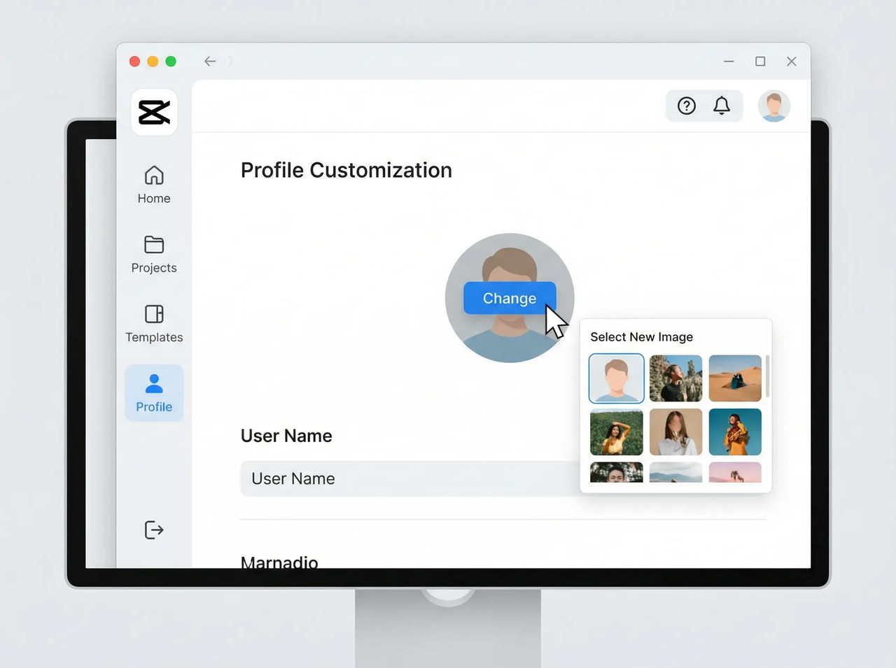 change profile picture in CapCut