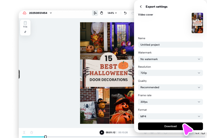 Exportez votre film d'Halloween