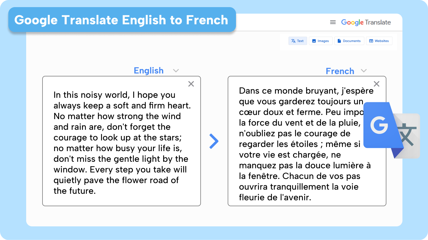google translate english to french