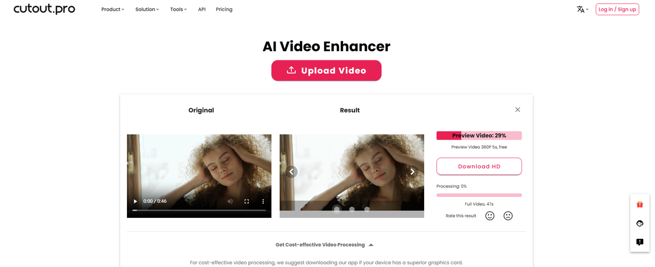 Cutout Pro é a melhor e mais avançada IA ferramenta de aprimoramento de vídeo