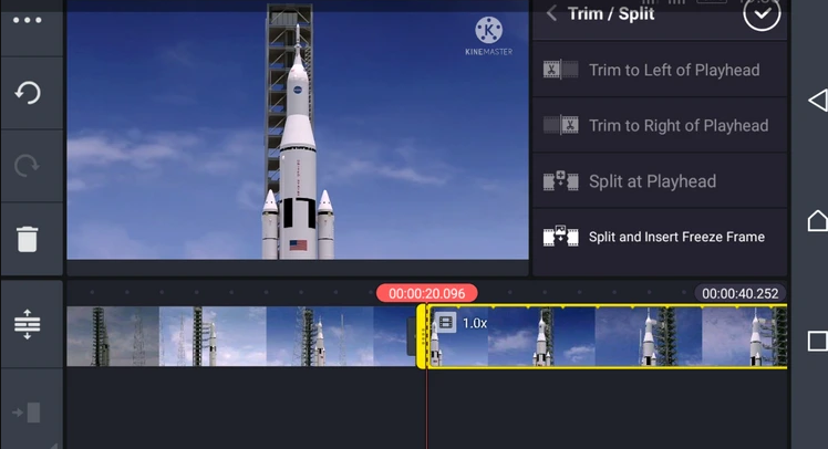 Cắt hoặc tách video trong Kinemaster