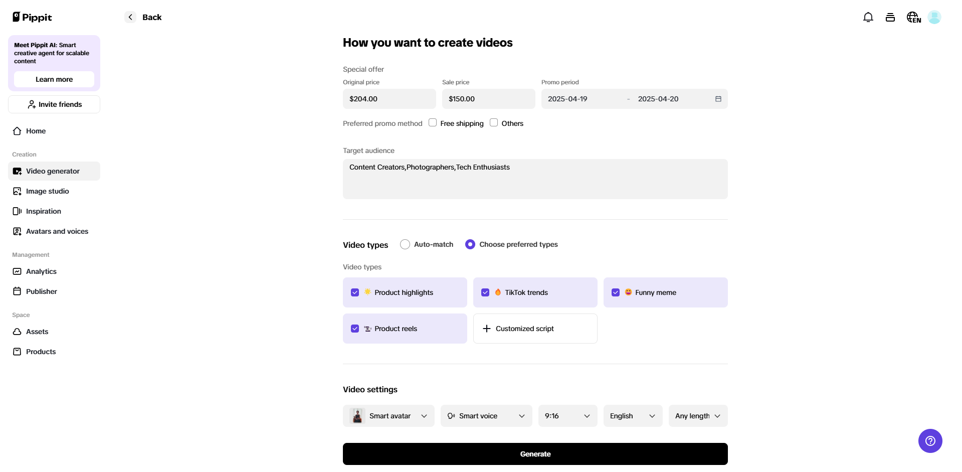 Customize video settings