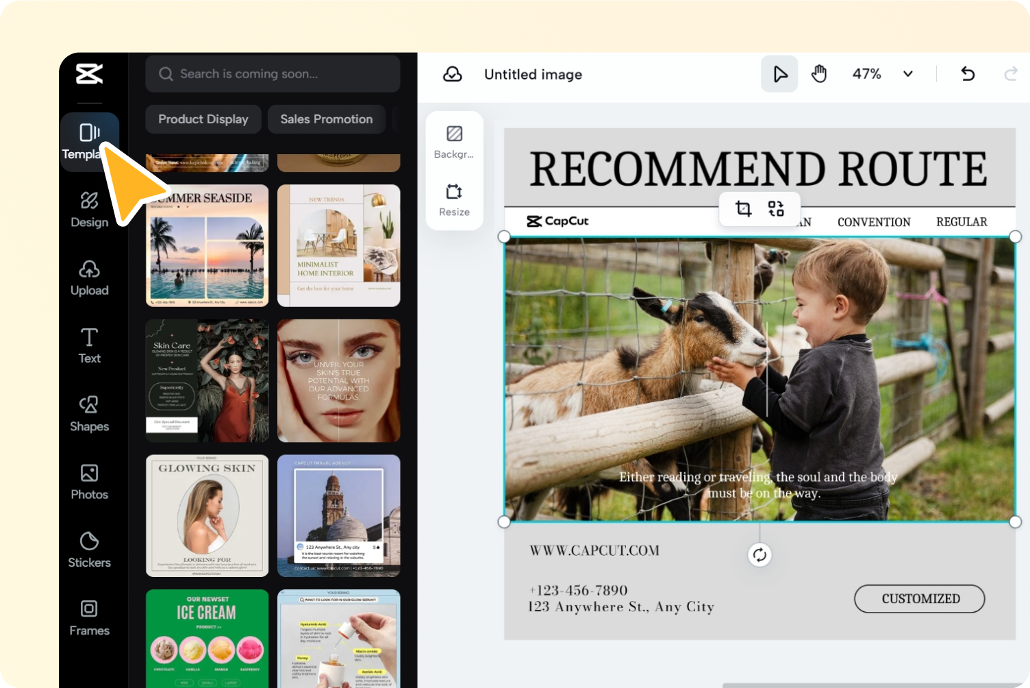 Etapa 2: Edição personalizada com o editor gráfico online