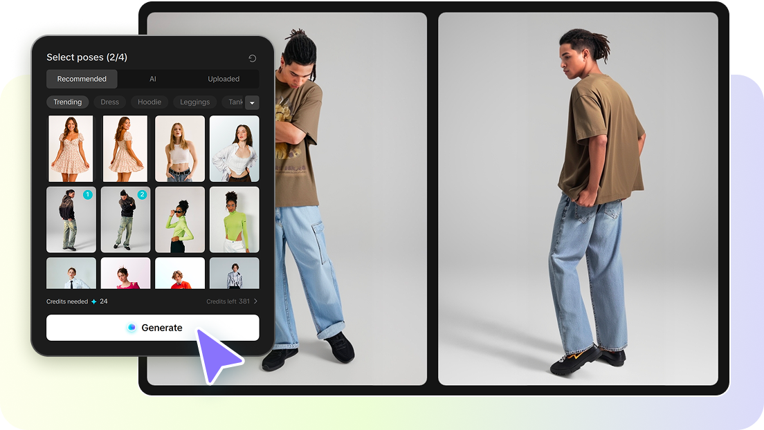  Diverse model types in CapCut's clothing swap tool