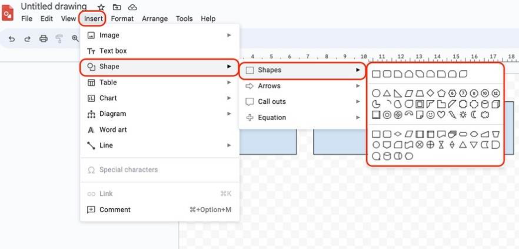 Showing how to make business cards in Google Docs with the drawing tool