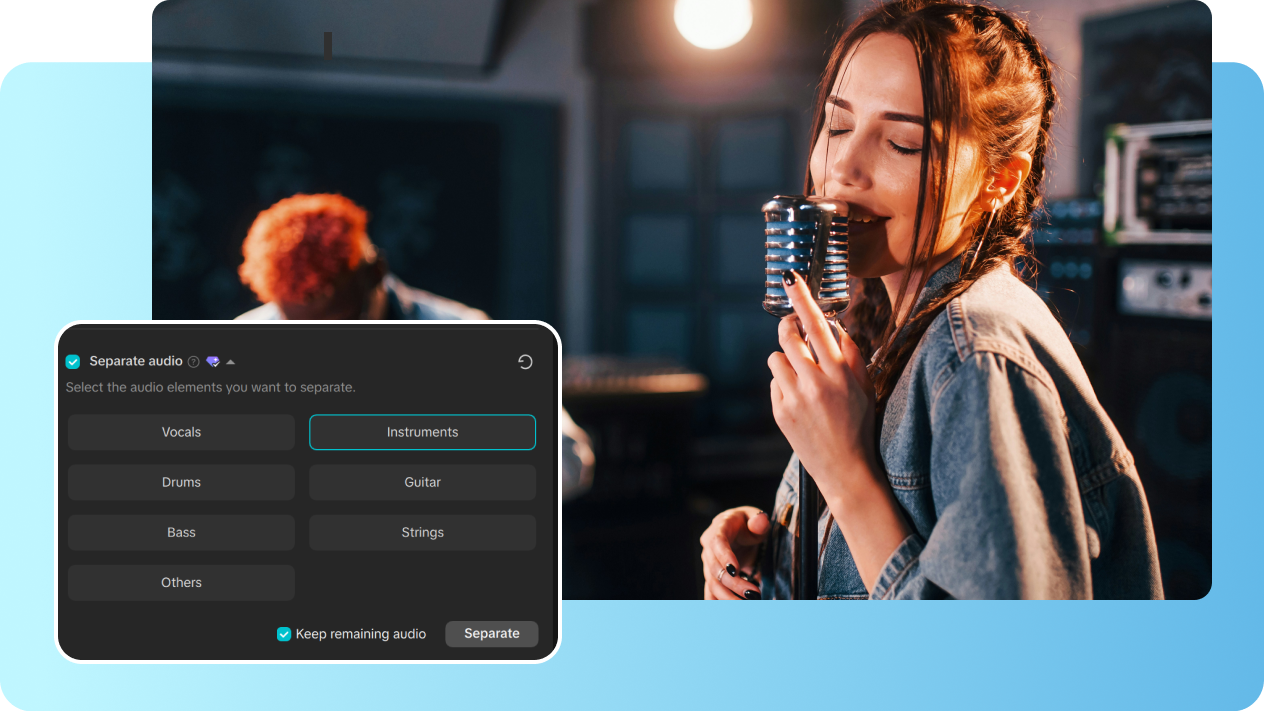 One-click accurate instrumental isolation with CapCut's AI instrumental remover