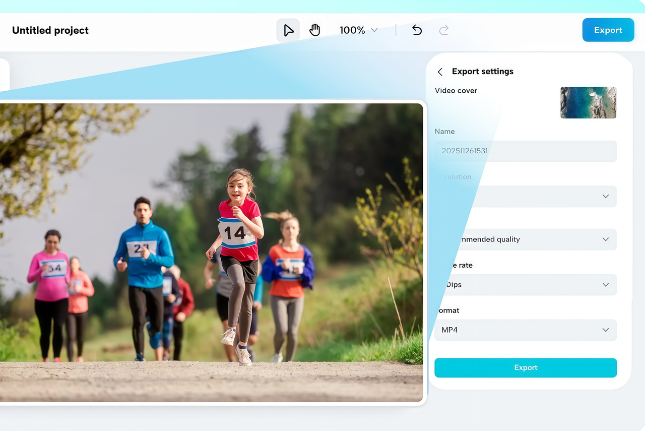 Export and download your video