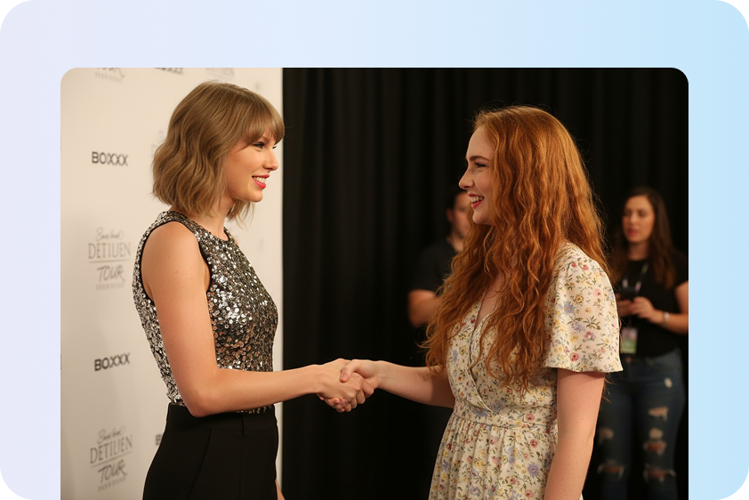 AI handshake with a famous figure