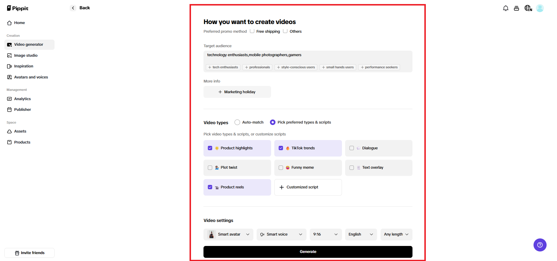 How you want to create videos