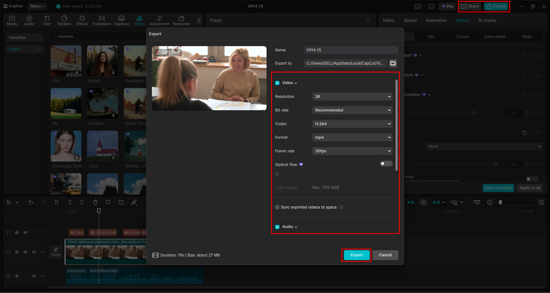 Mengekspor video dari editor video desktop CapCut