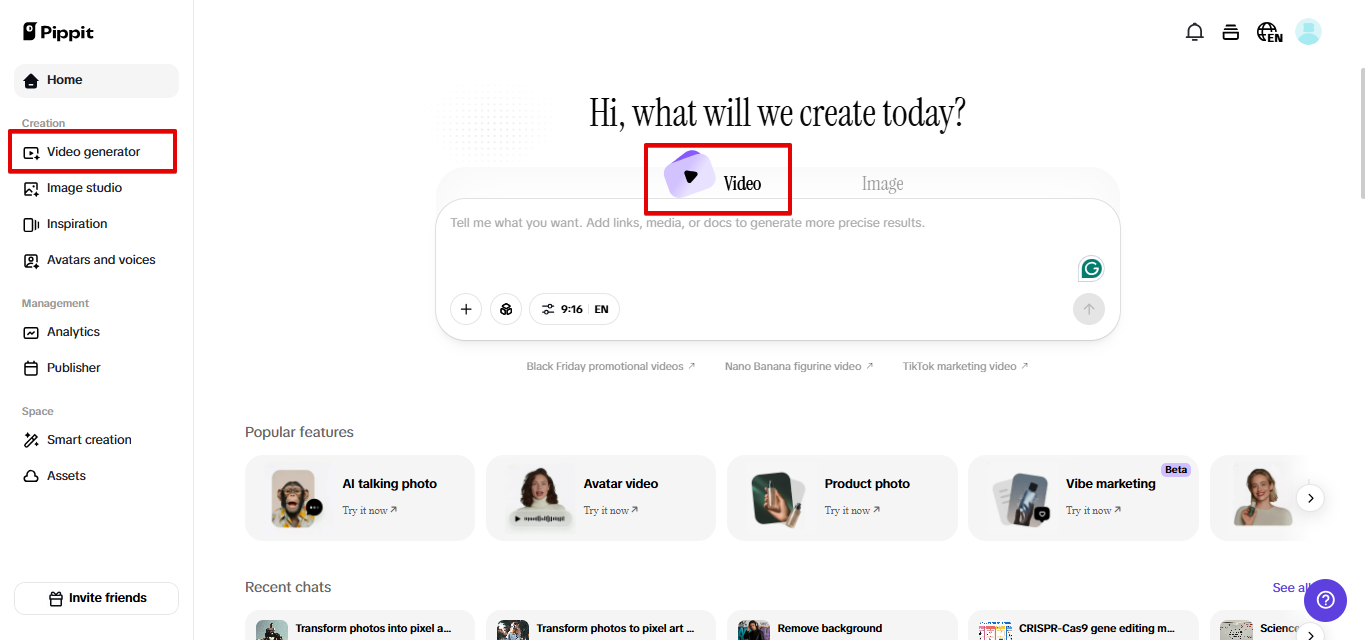 Open de AI-videogenerator