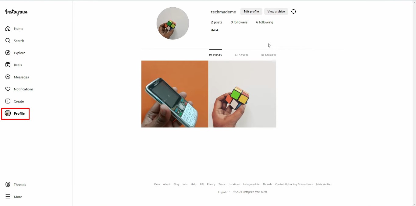 Log in to change your Instagram bio