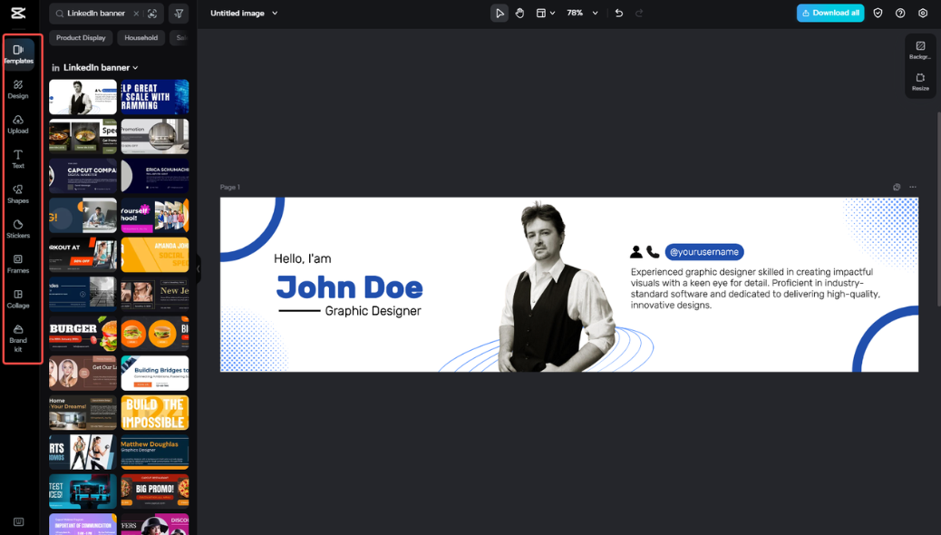 Chỉnh sửa banner trong CapCut