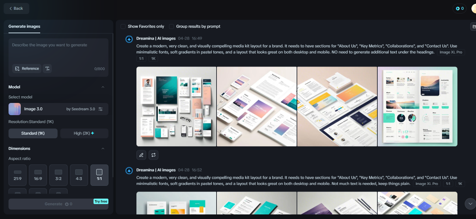 Dreamina, de maker van online mediakits