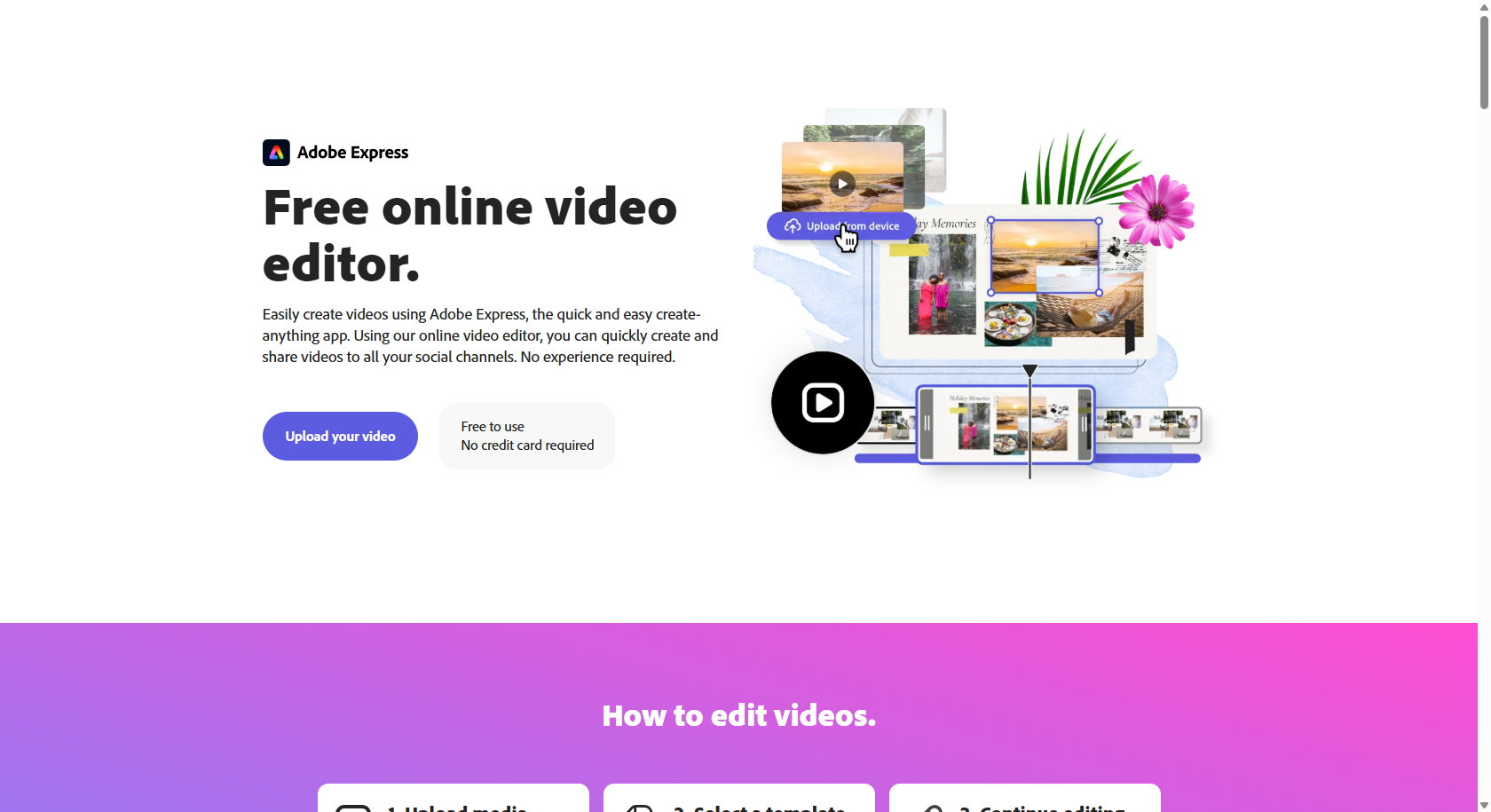 Adobe Express interface