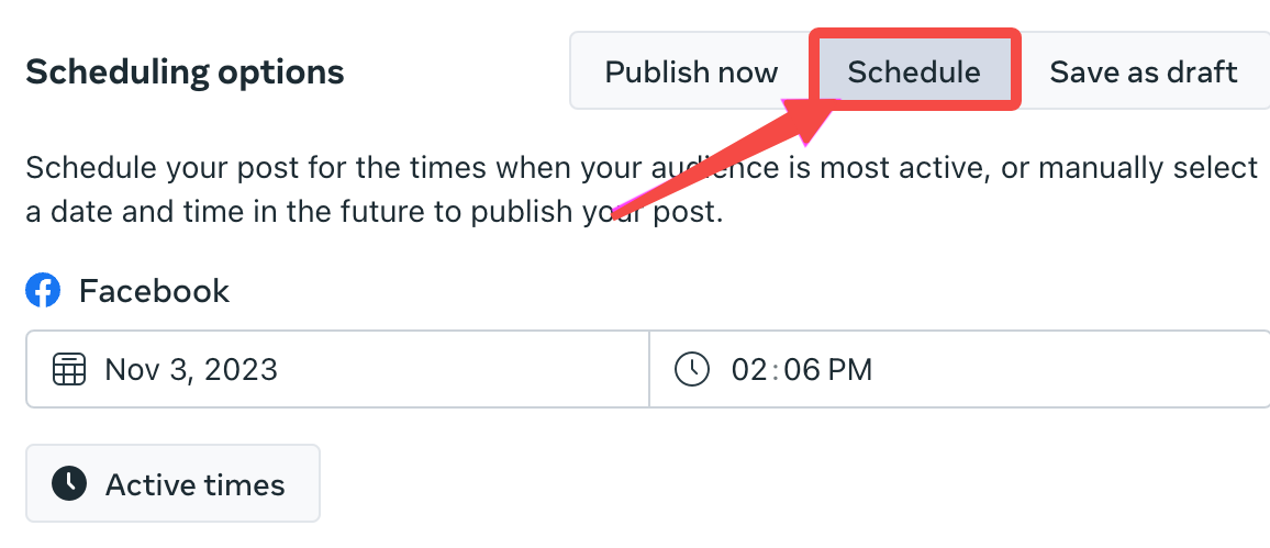 Facebookで投稿をスケジュールする