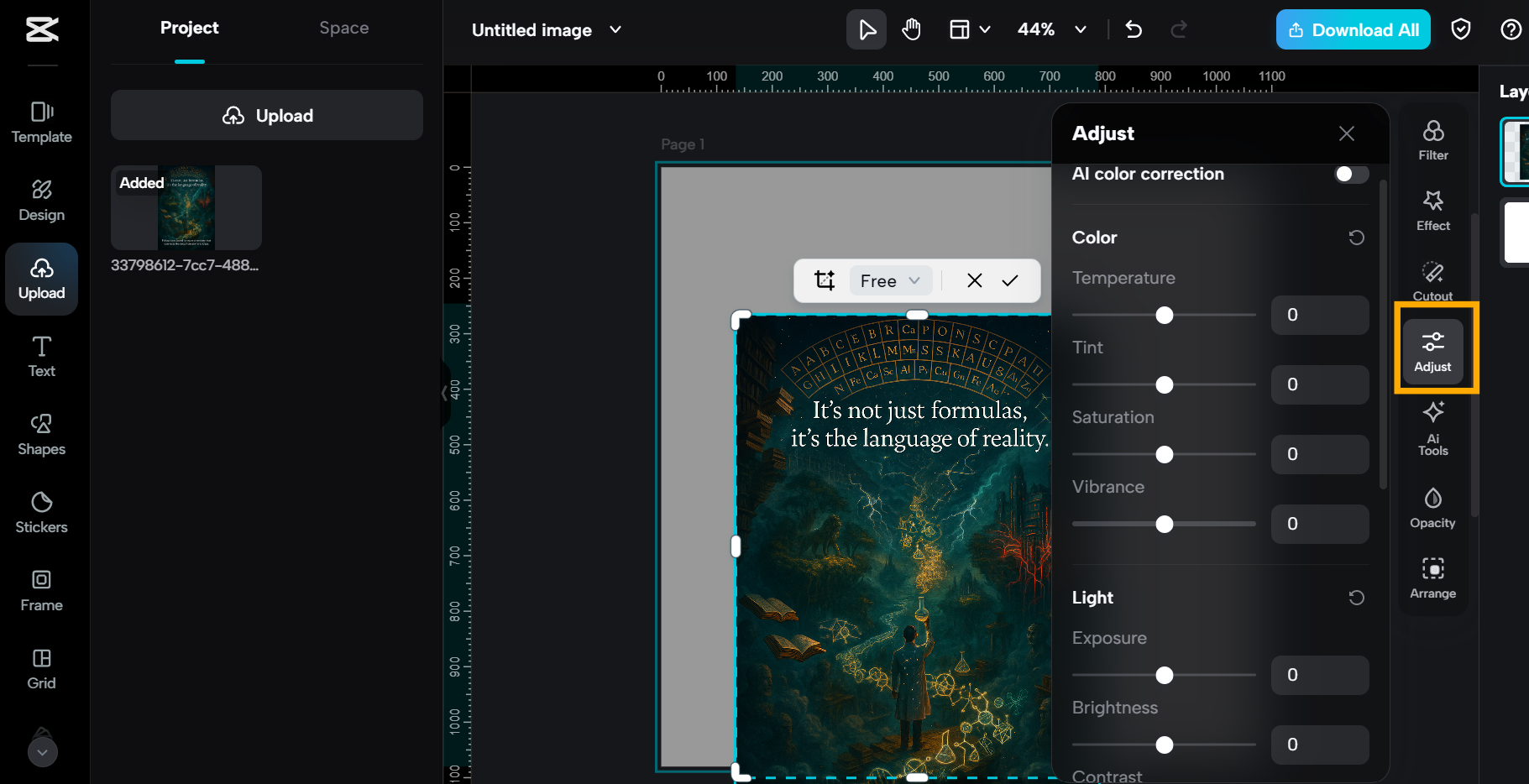 Cropping and styling with presets and color filters in CapCut for social media exports