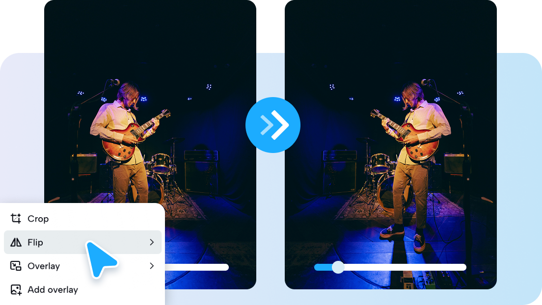 Flip video vertically with AI video editor