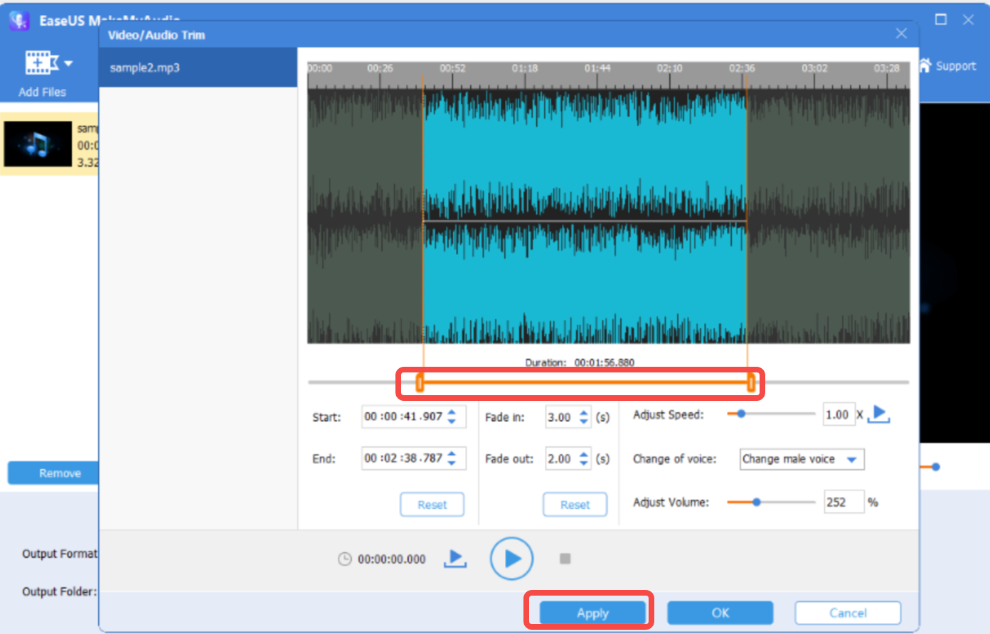 Aufzeichnen von Audiodateien schneiden mit EaseUS MakeMyAudio.
