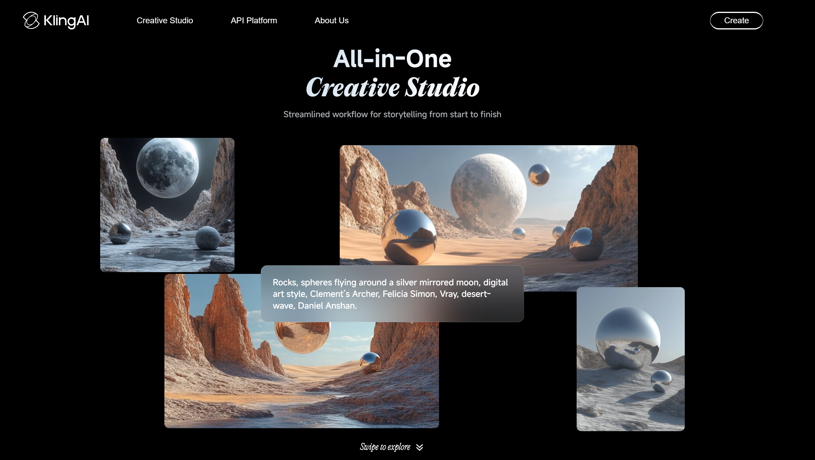 Interface ng Kling 2.0 - isang AI video maker