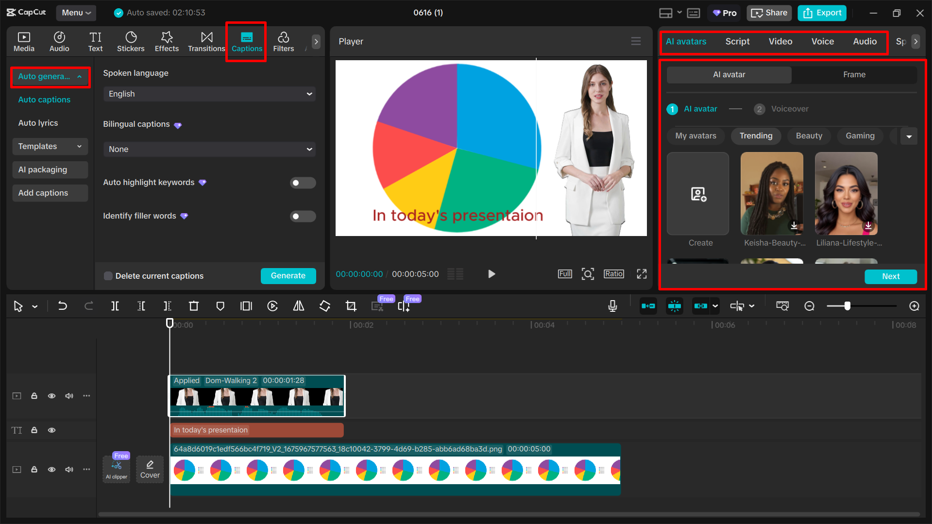Modification de la vidéo de présentation des données dans l' CapCut éditeur vidéo de bureau