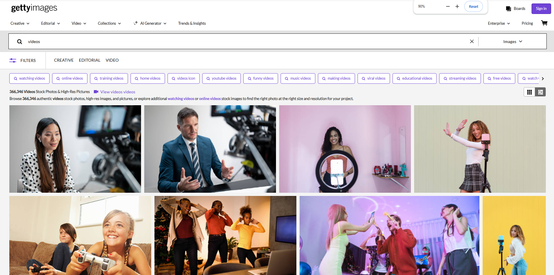 Getty Imagesin käyttöliittymä paras resurssi ilmaisiin videoleikkeisiin