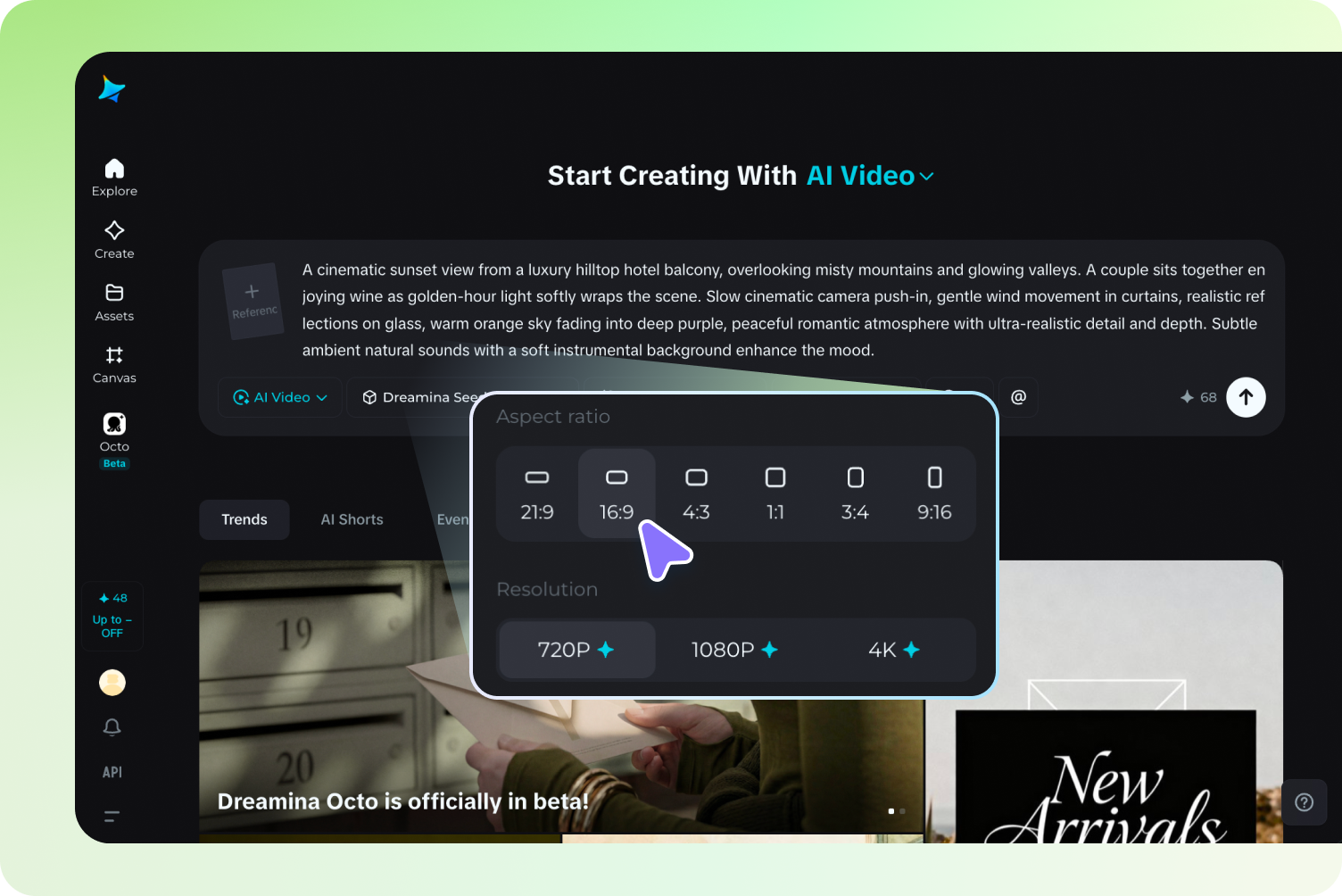 Select model and adjust settings