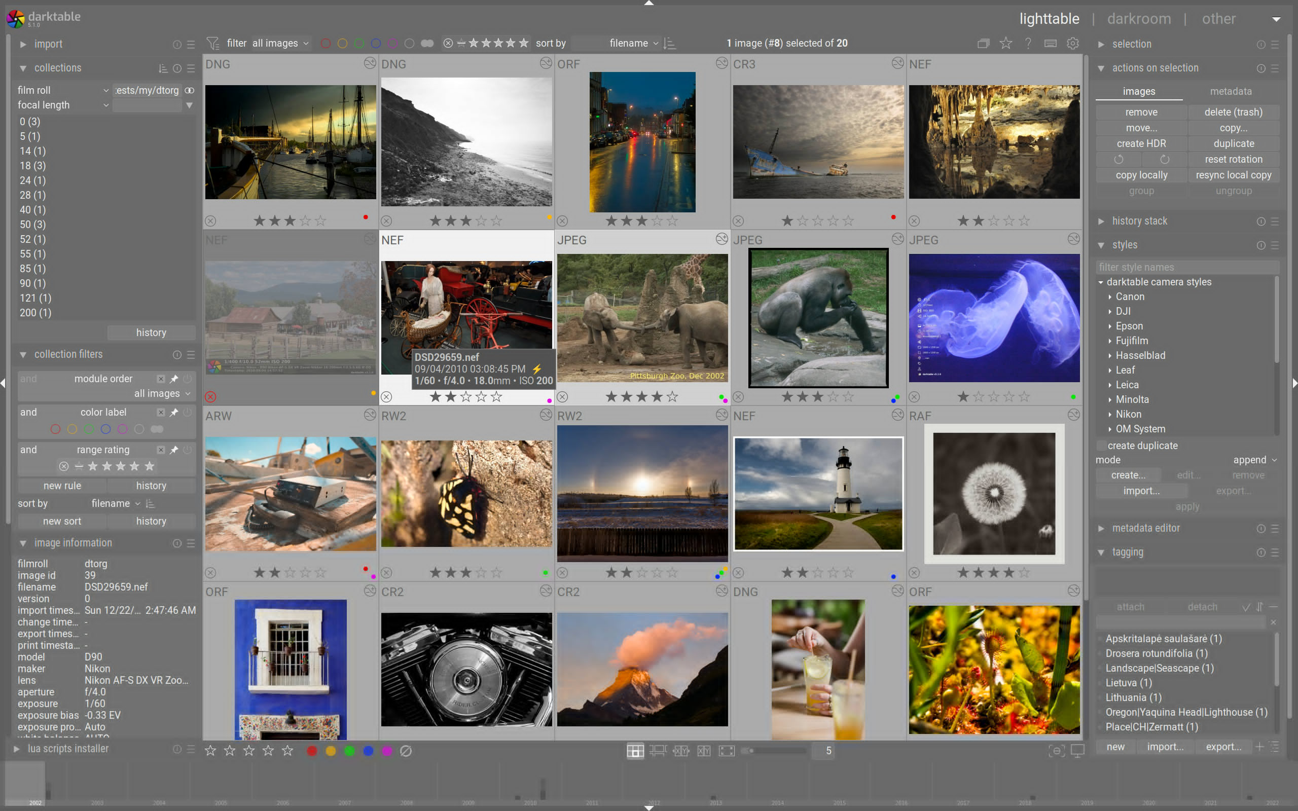 Darktable interface