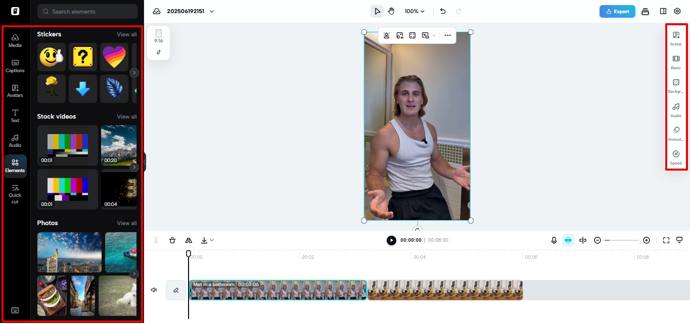 Video editor in Pippit