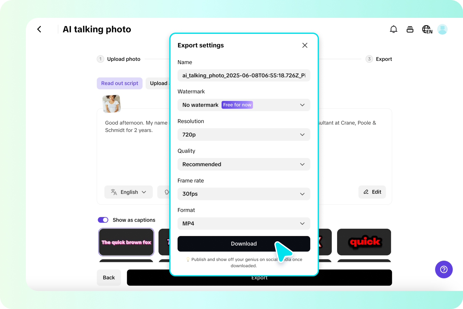  Export and share