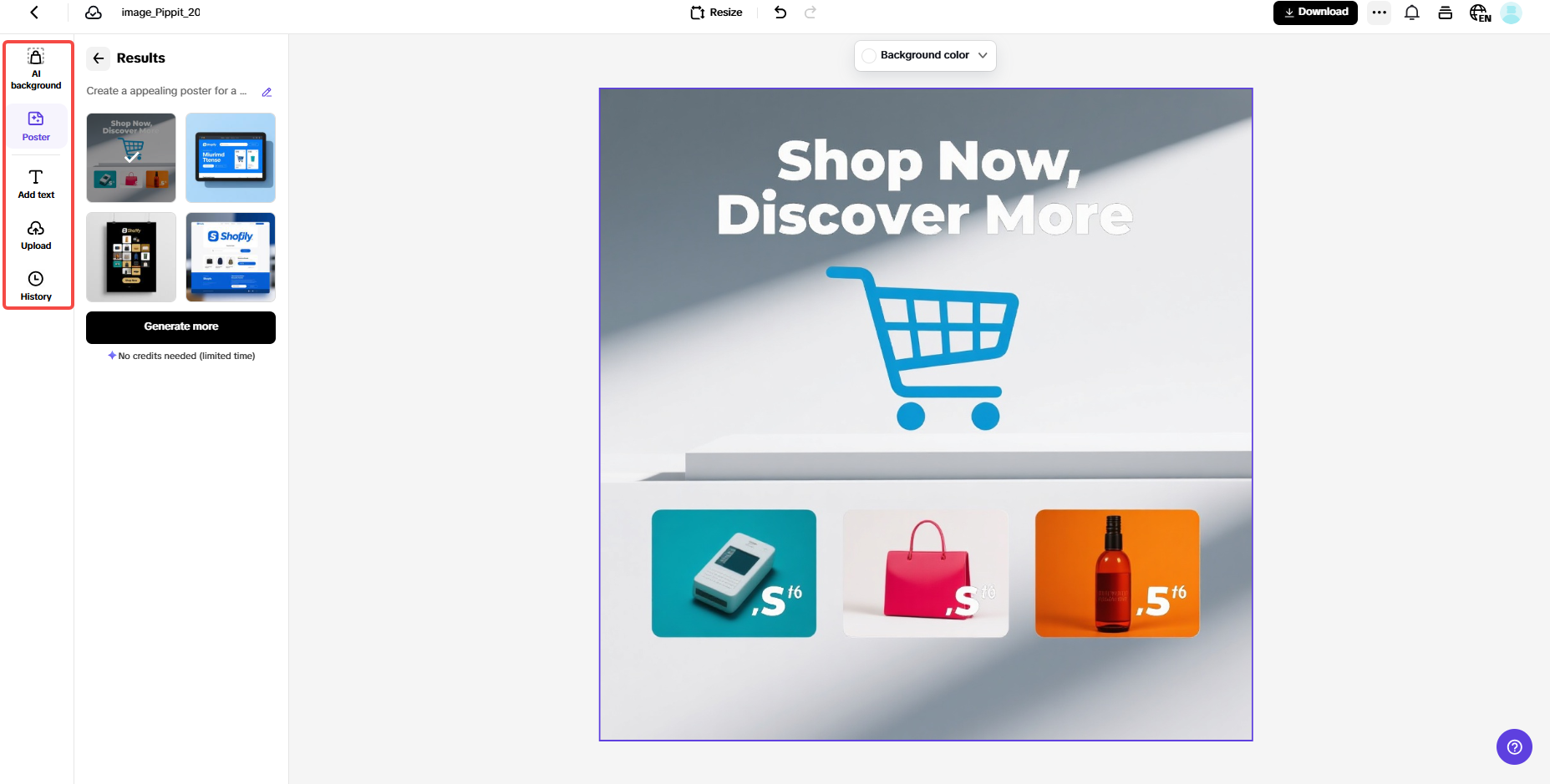 Edit and personalize your image ad