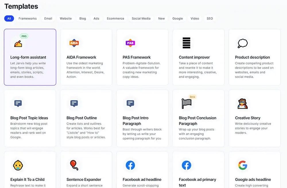 Jasper, jedno z najlepszych darmowych narzędzi do copywritingu AI