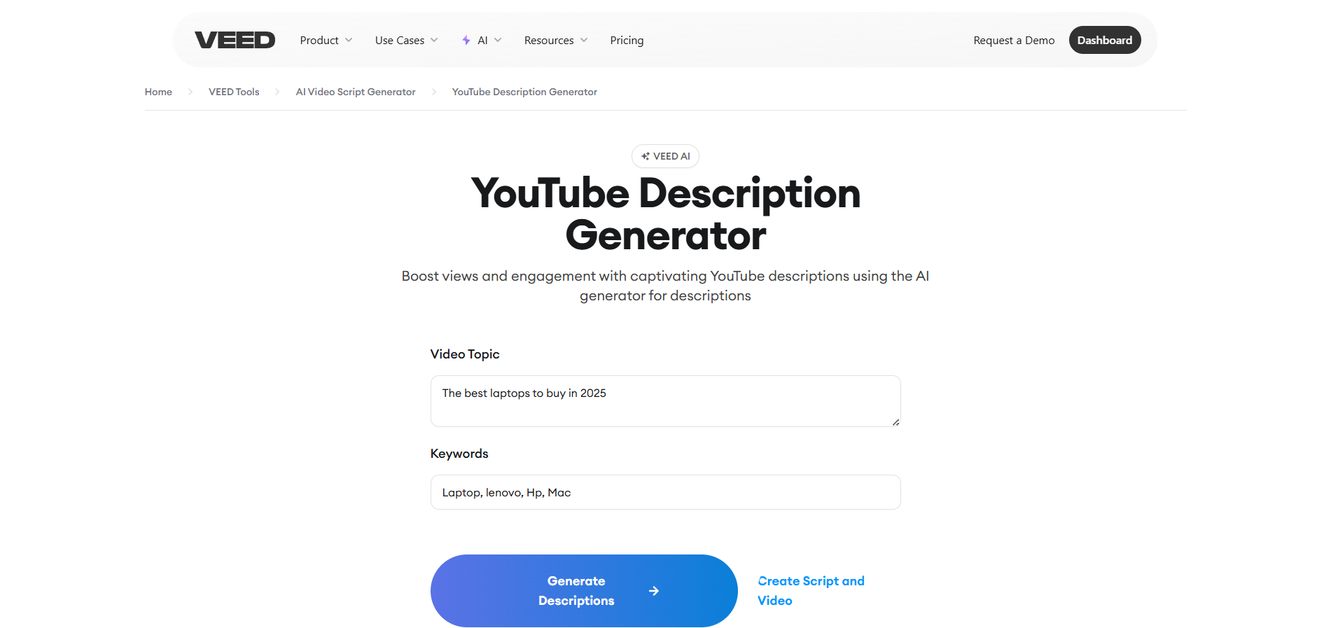 VEED.IO interface