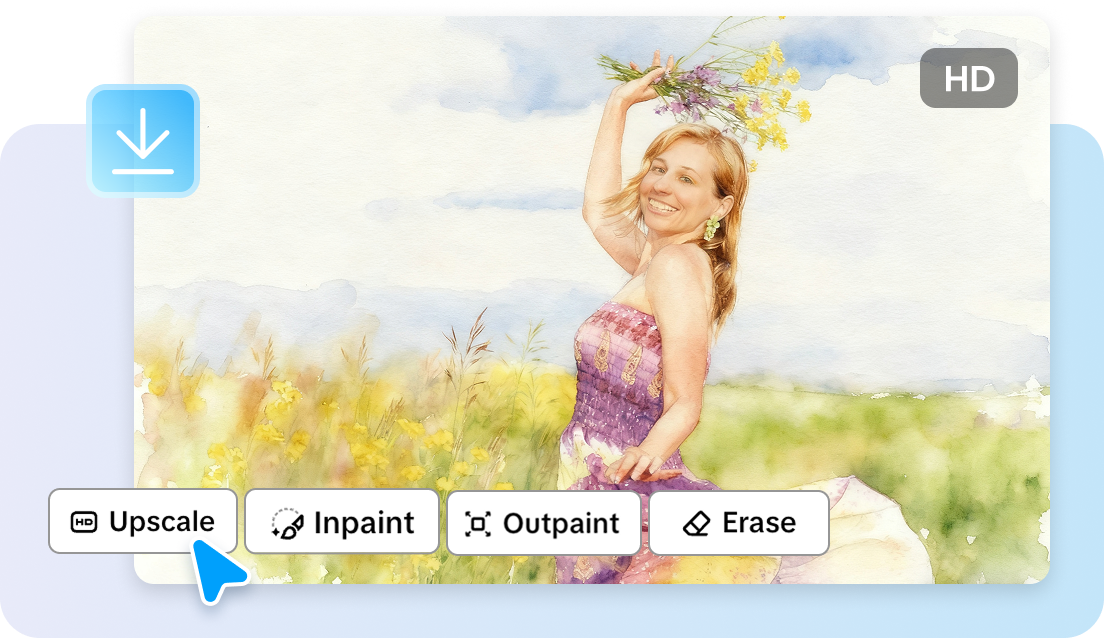 עריכת יצירות אמנות בצבעי מים