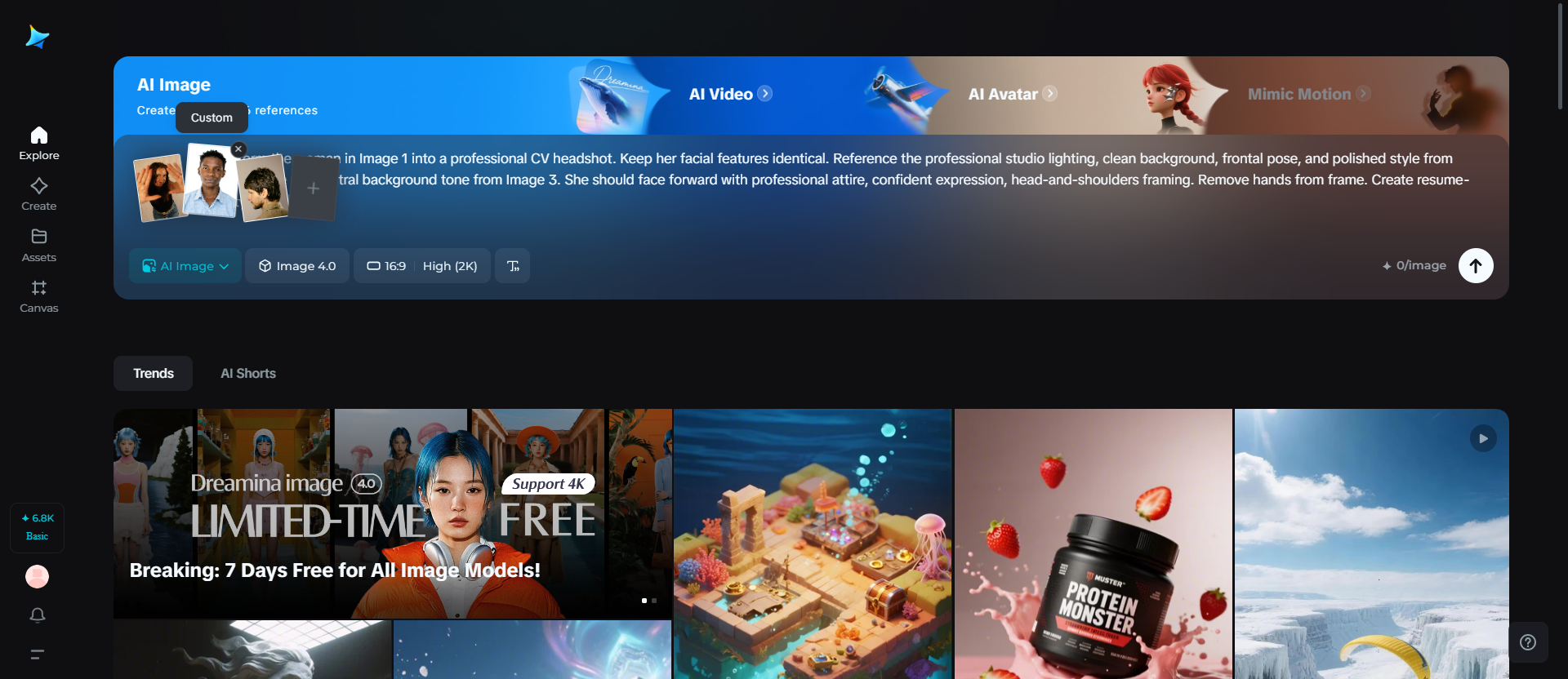 Dreamina: AI photo editor for resume