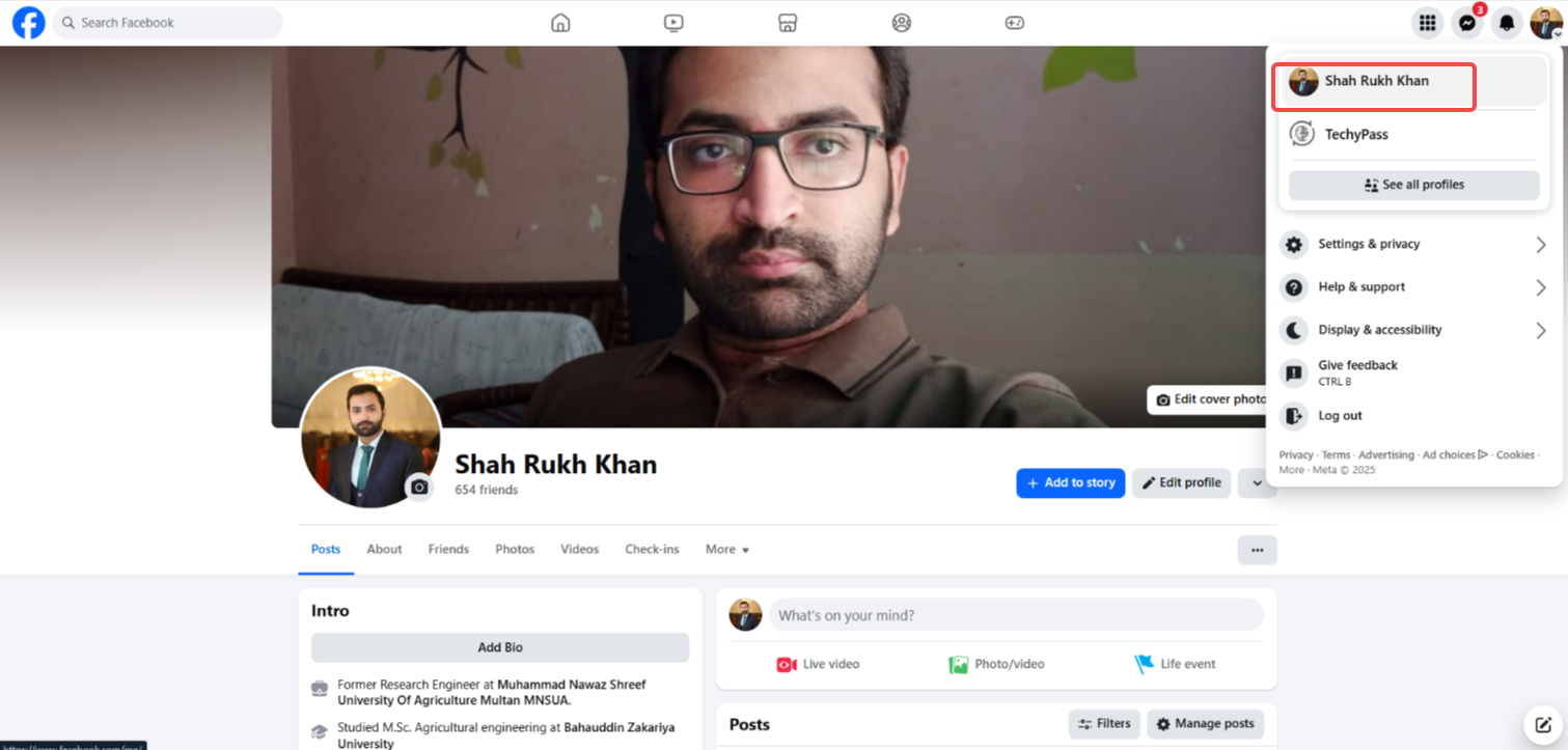 Masuk dan akses gambar profil