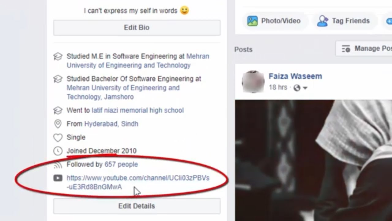 Menambahkan tautan ke bagian Tentang untuk mempromosikan saluran YouTube di Facebook