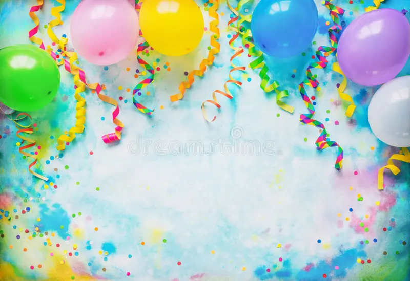 Fondo colorido con temática retro para invitación de cumpleaños
