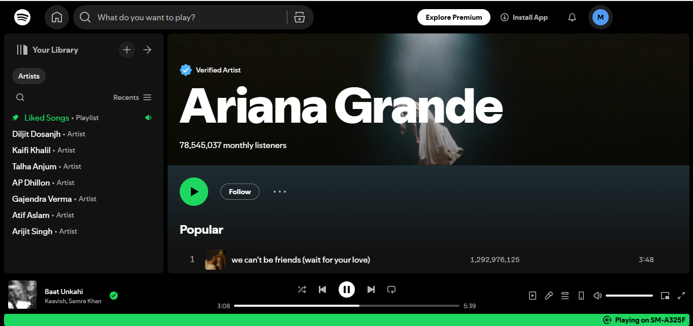 Ariana Grande - eine der Top-Künstlerinnen aller Zeiten auf Spotify