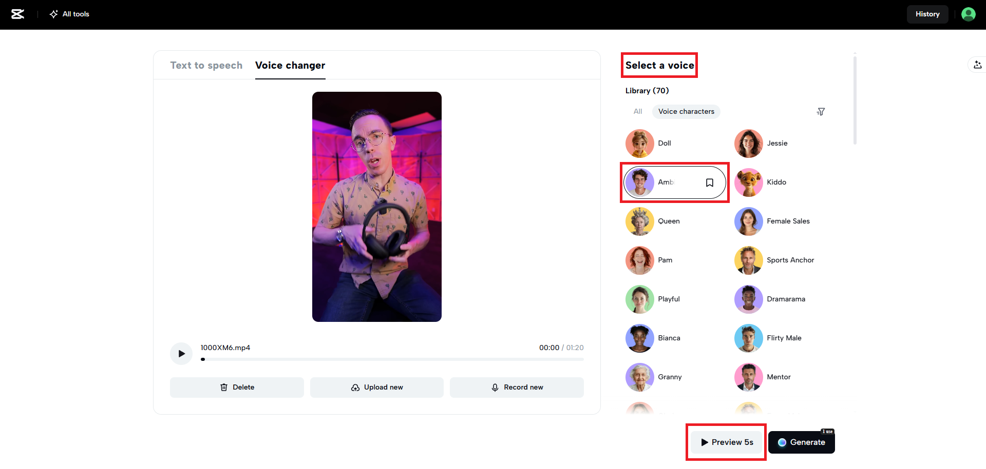 Select your voice