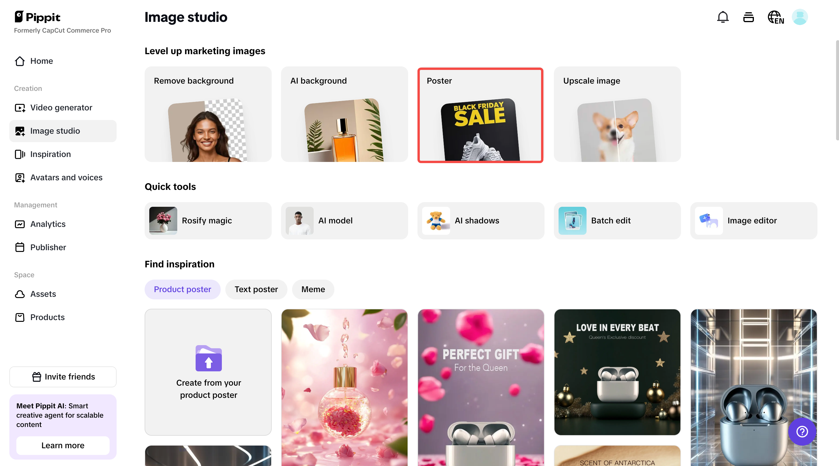 Select the Poster feature