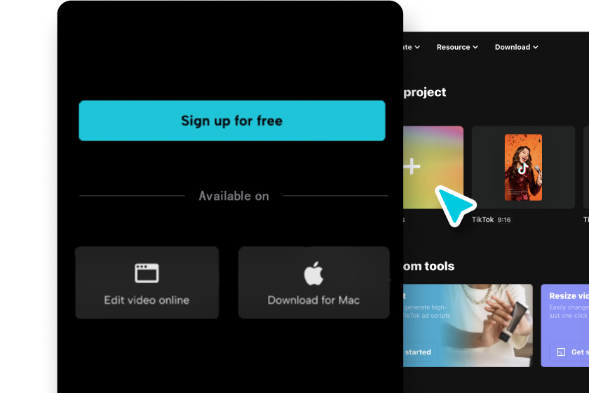 Apri CapCut online e accedi gratuitamente